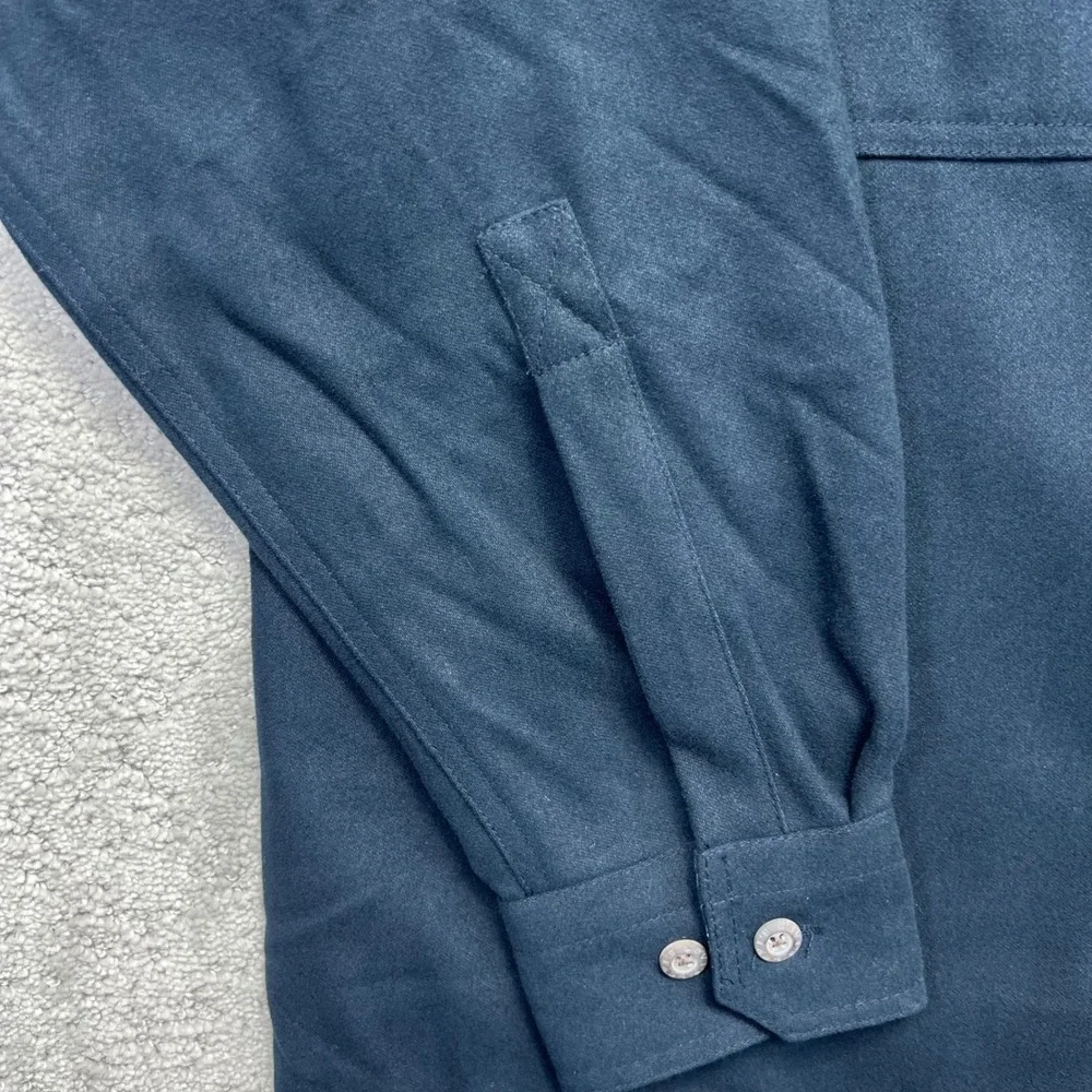 Levis Shirt Jacket Mens L Navy Blue Lined Cotton Chamois Pockets Chore Shacket